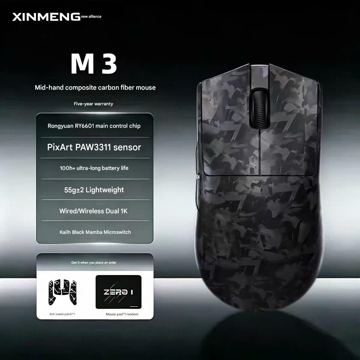 [Group Buy] Chuột Gaming Xinmeng M3 Carbon Fiber