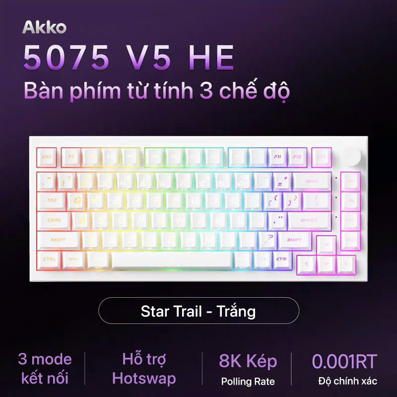 [Group Buy] Bàn Phím Cơ Gaming Akko 5075 V5 HE TMR