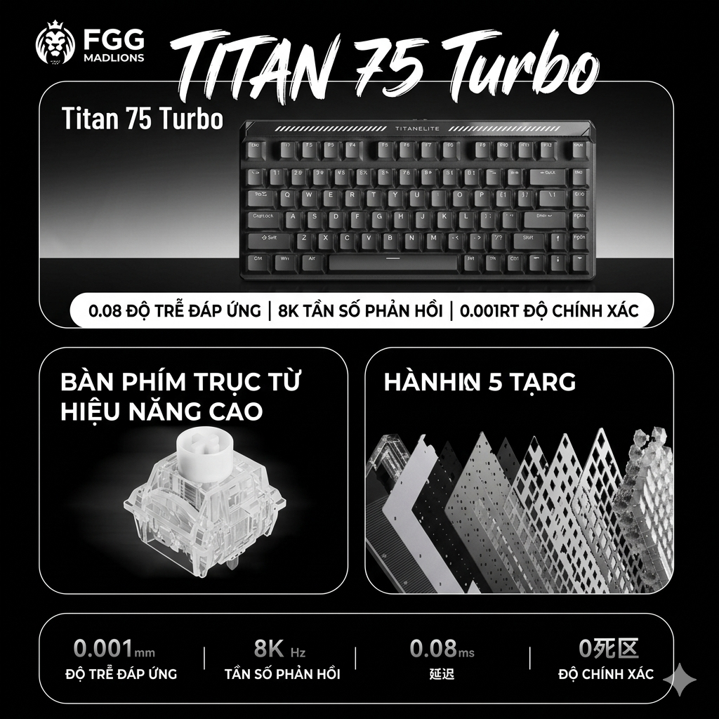 [Group Buy] Bàn Phím Gaming HE Titan75 Turbo RT 0,001mm