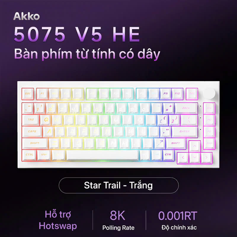 [Group Buy] Bàn Phím Cơ Gaming Akko 5075 V5 HE TMR
