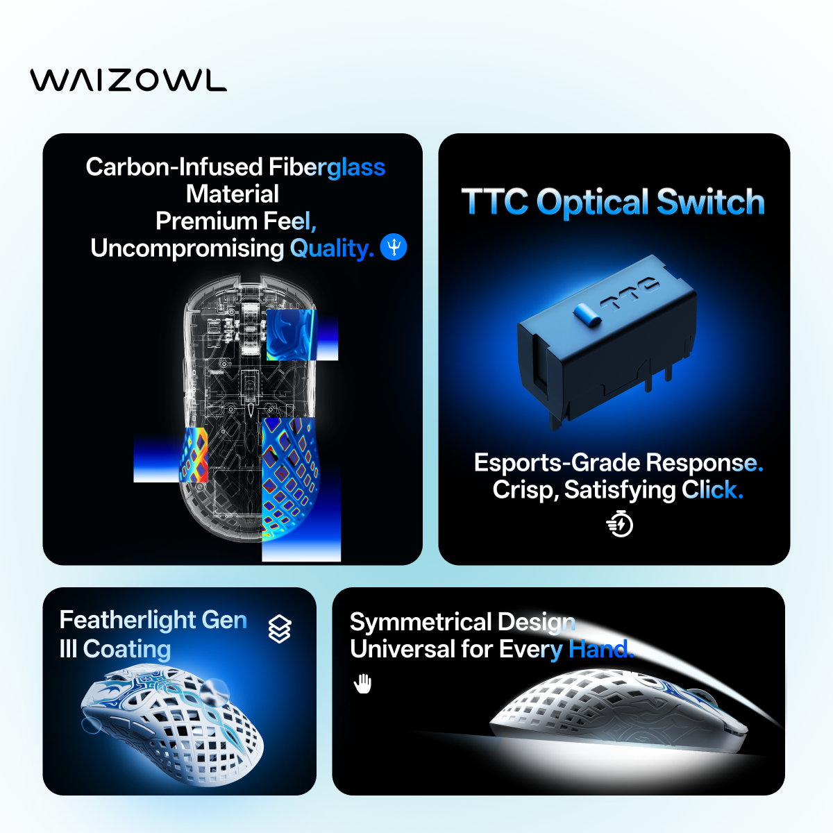 [Group Buy] Chuột Gaming Waizowl Triaina Hiệu Năng Flagship