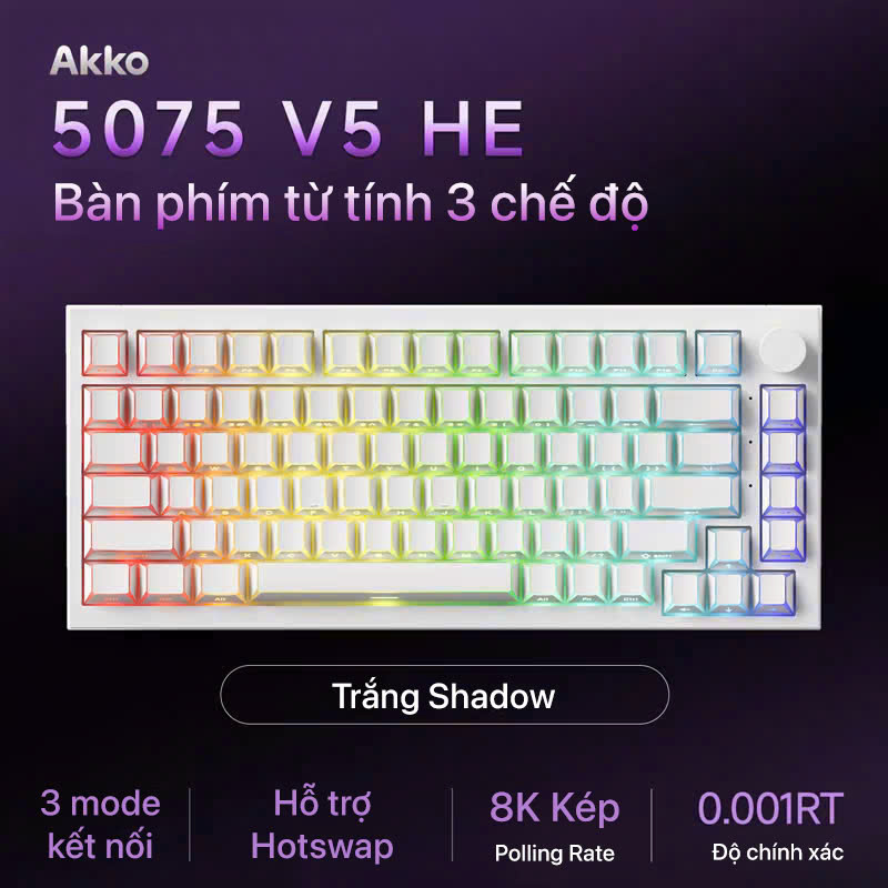 [Group Buy] Bàn Phím Cơ Gaming Akko 5075 V5 HE TMR
