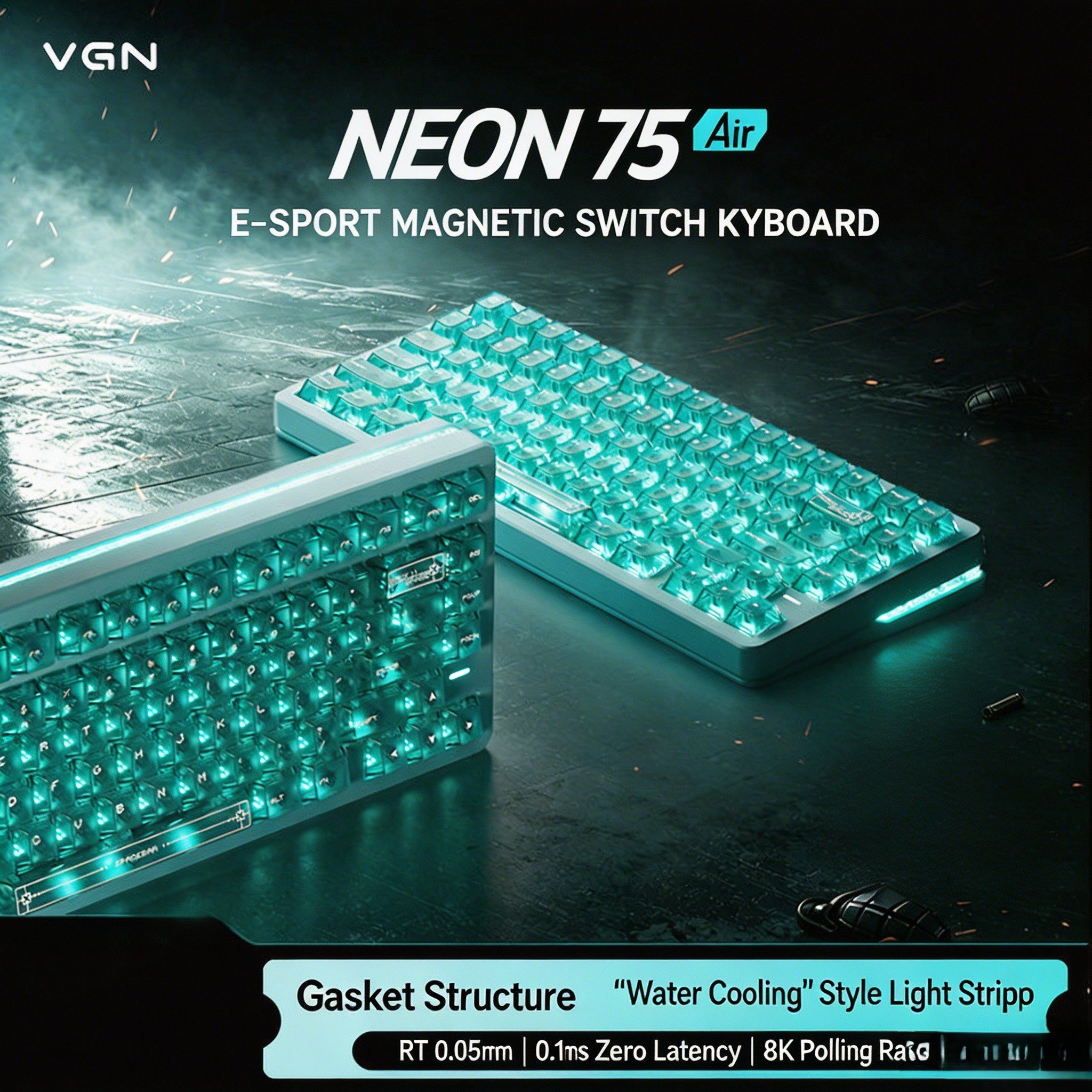 [GROUP BUY] BÀN PHÍM GAME HE VGN NEON75 AIR RT 0.005mm