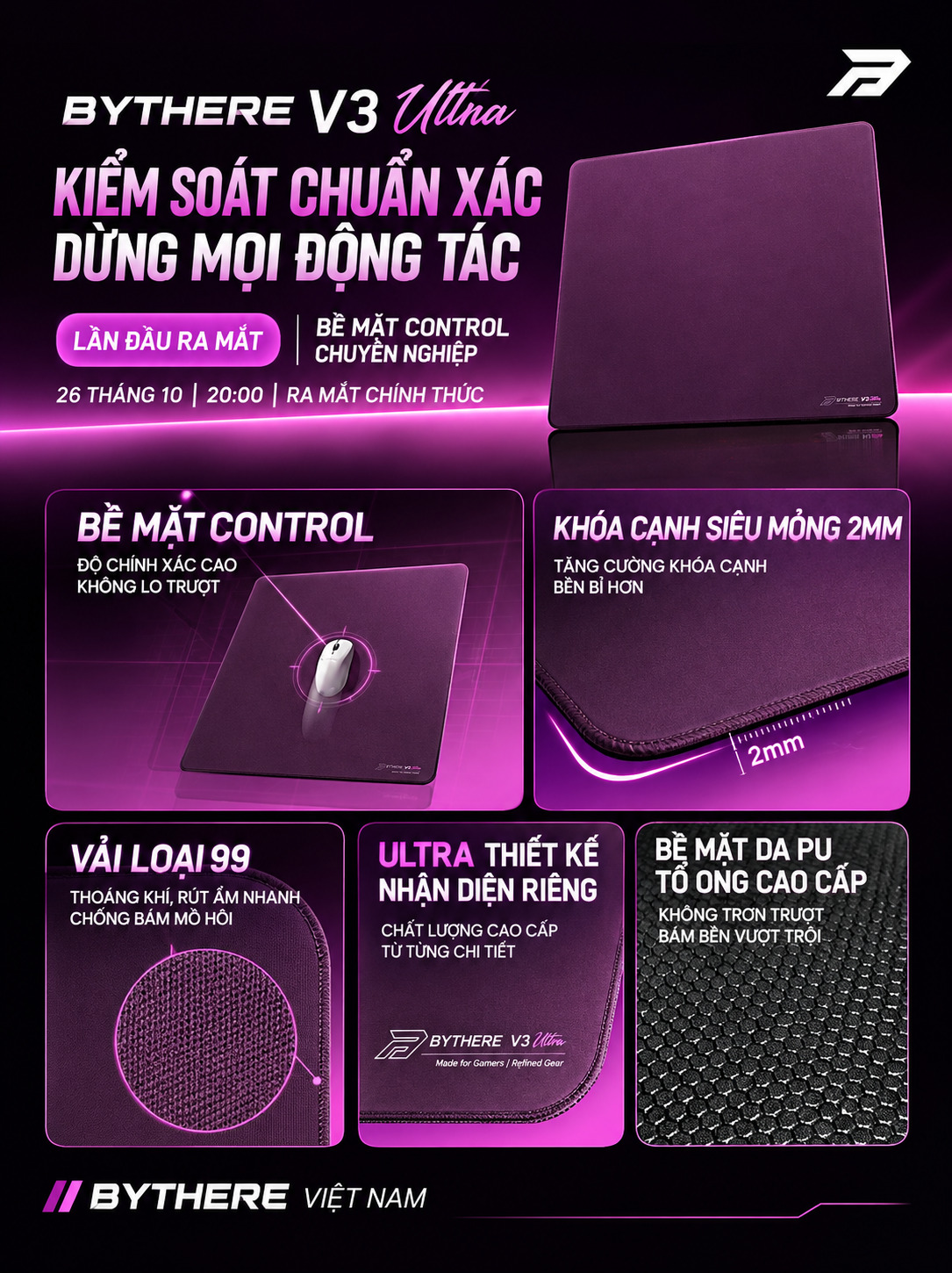 [GROUP BUY] PAD CHUỘT VẢI BYTHERE STAR V3 ULTRA