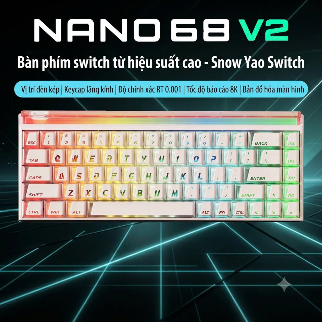 [GROUP BUY] BÀN PHÍM GAMING HE MADLIONS NANO 68 V2