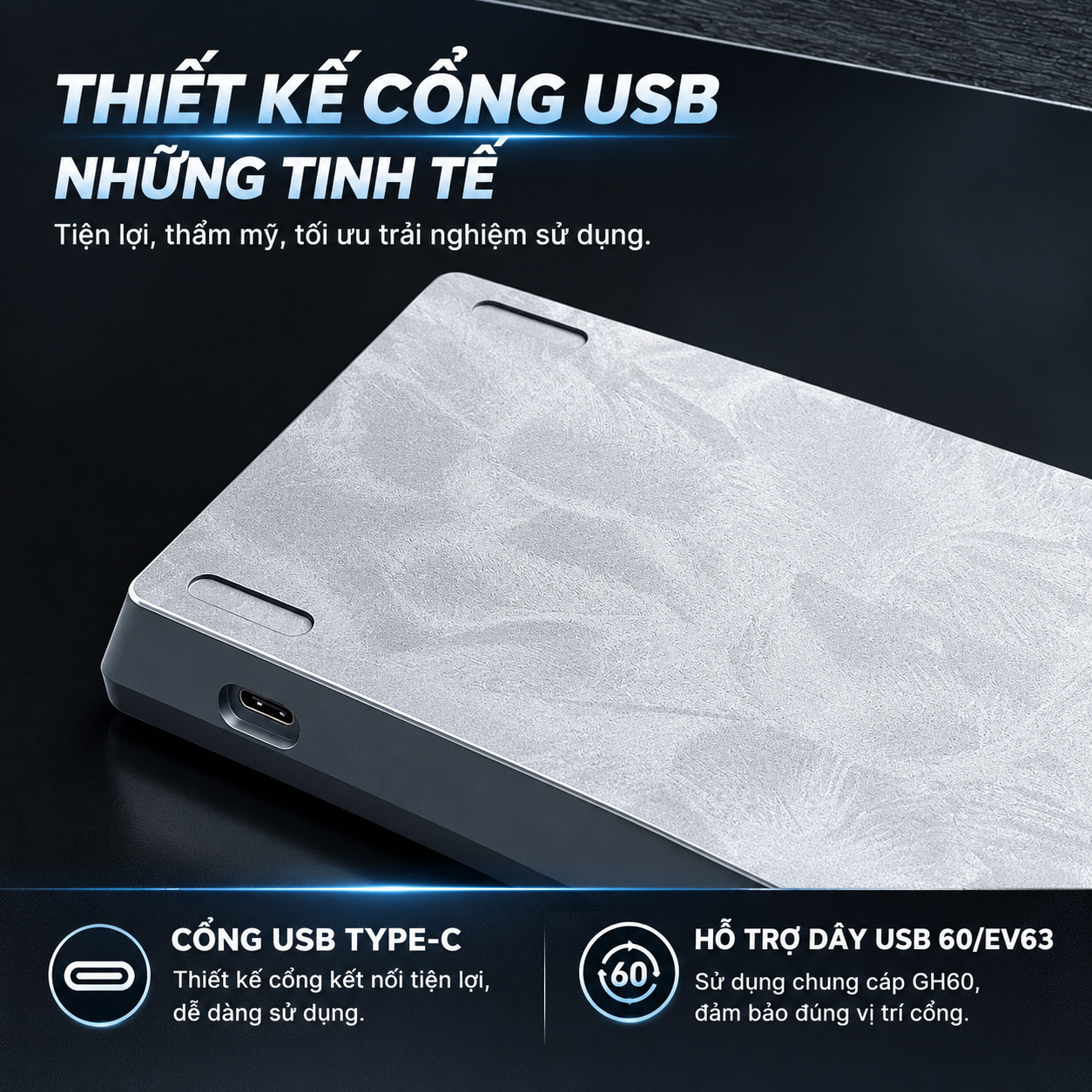 [GROUP BUY] VỎ CASE BÀN PHÍM NHÔM CNC LÔNG VŨ CHUẨN GH60