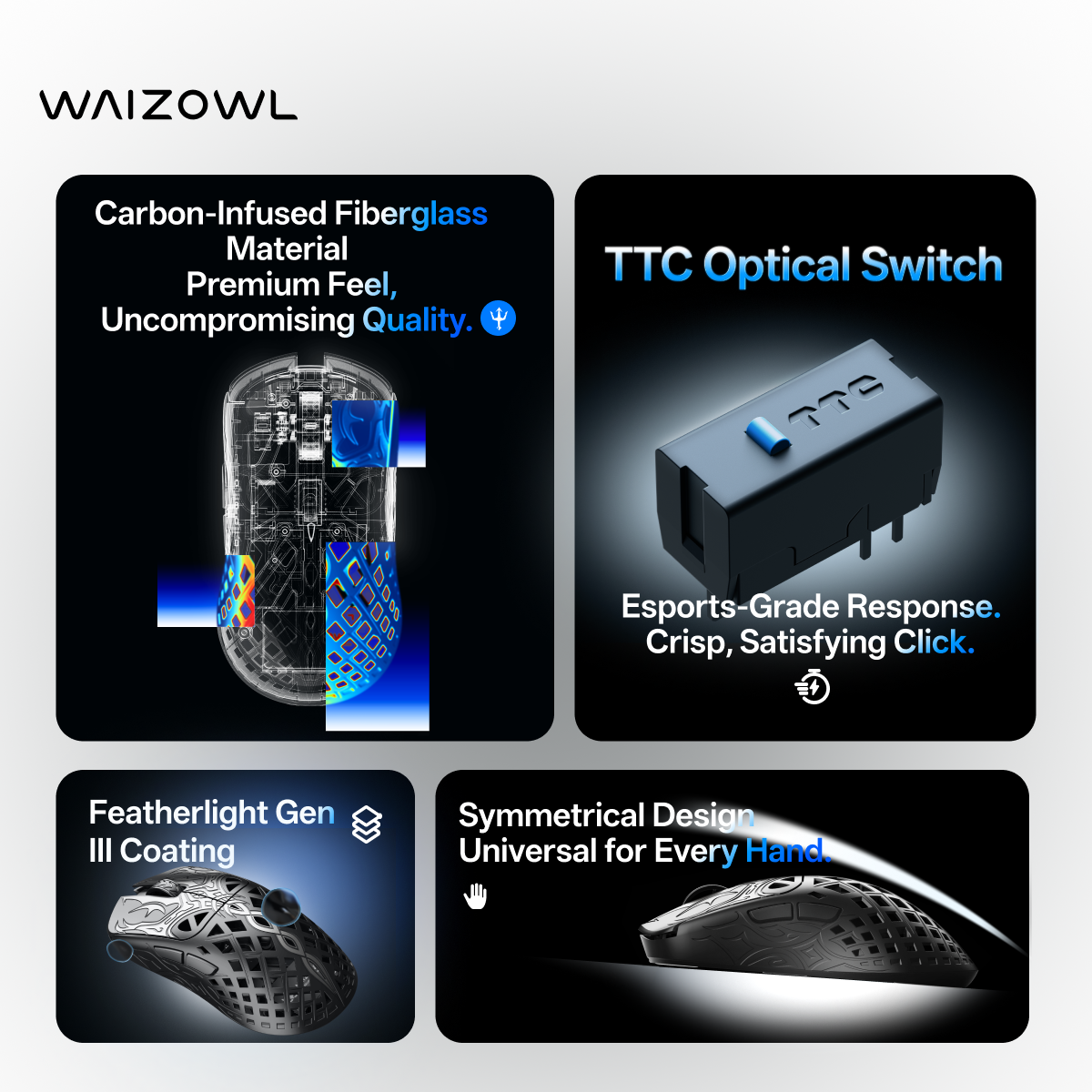 [Group Buy] Chuột Gaming Waizowl Triaina Hiệu Năng Flagship