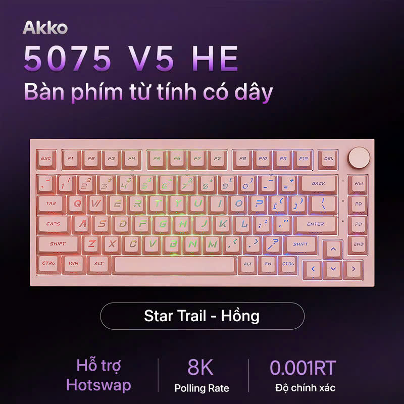 [Group Buy] Bàn Phím Cơ Gaming Akko 5075 V5 HE TMR
