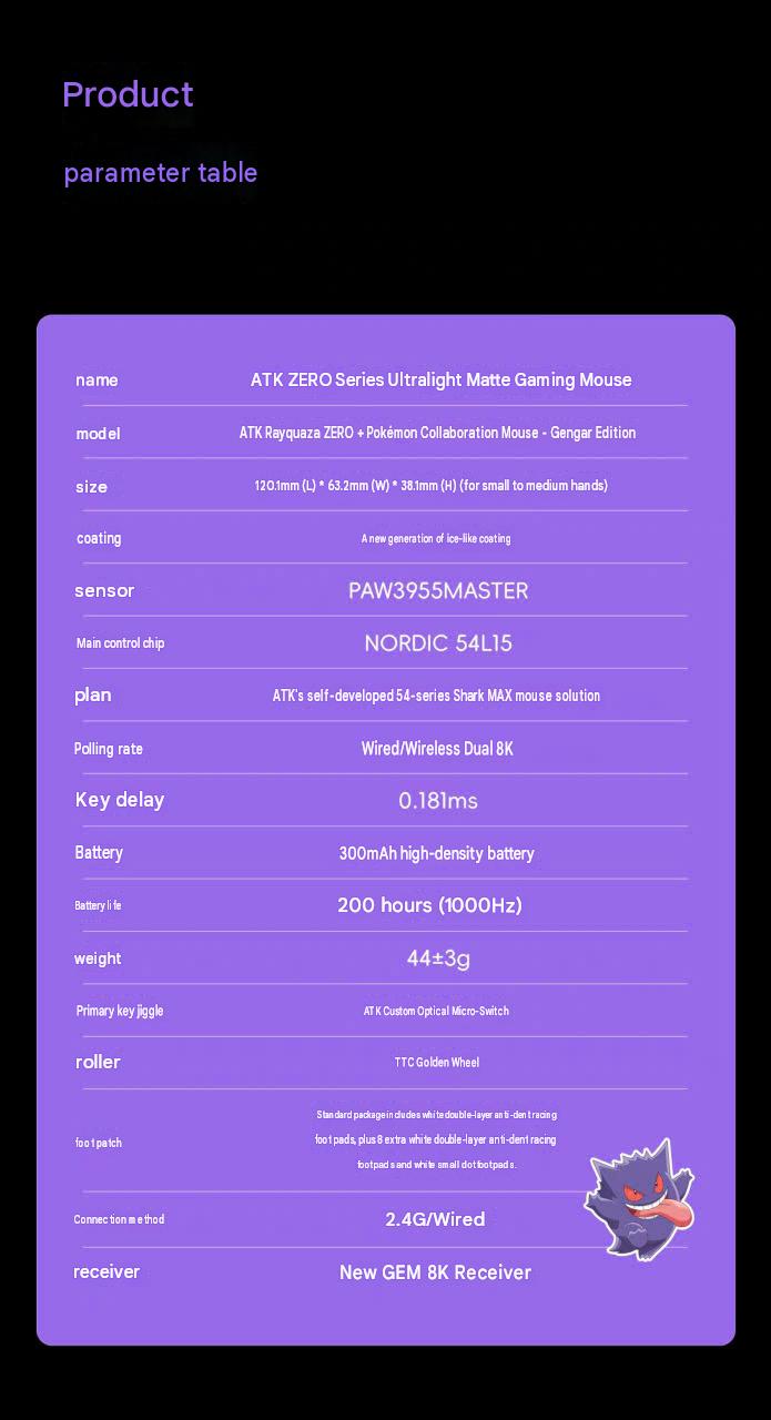 [GROUP BUY] CHUỘT GAMING ATK ZERO+ GENGAR EDITION