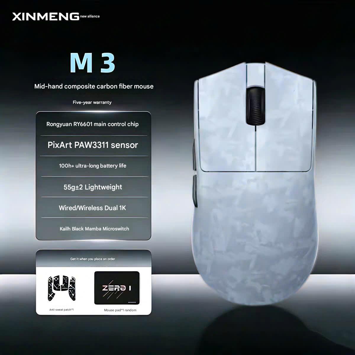 [Group Buy] Chuột Gaming Xinmeng M3 Carbon Fiber