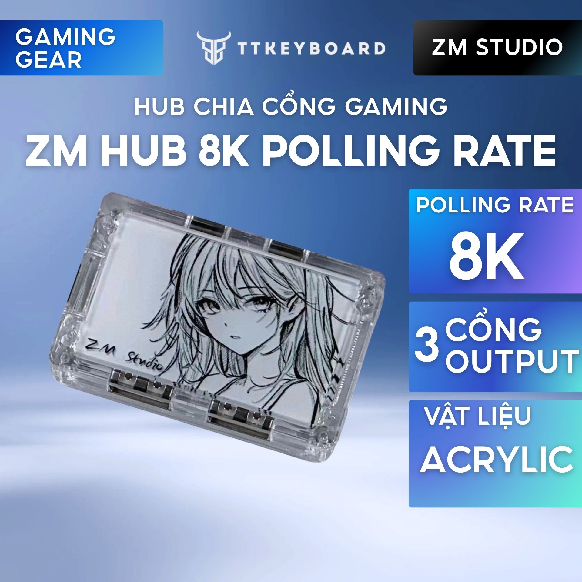Hub chia cổng ZM HUB 8K
