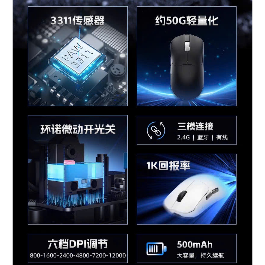 Chuột Gaming Không Dây Leobog GM3 | 3 Mode Kết Nối | Có DOCK Sạc | Polling Rate 1000 hz | TTKeyboard