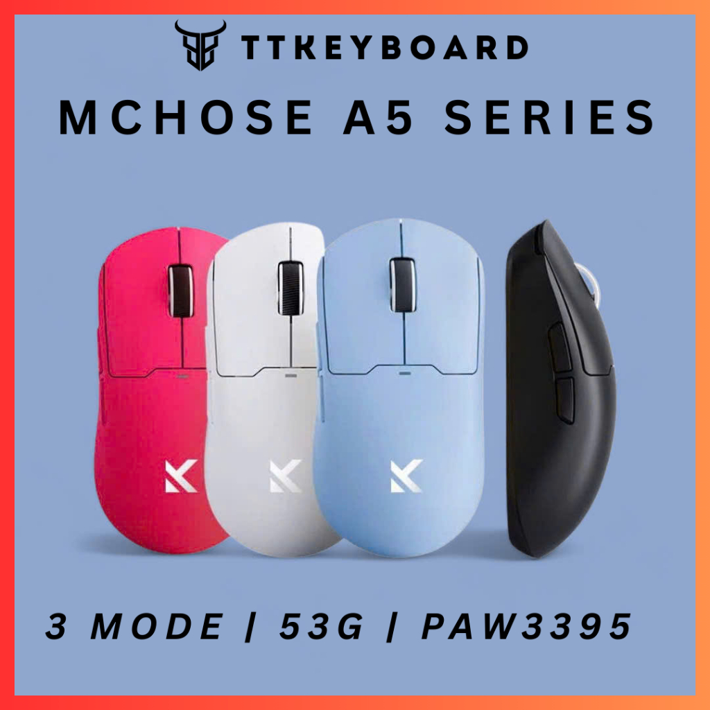 [Hỏa Tốc] Chuột Không Dây Gaming Mchose A5 Series | 3 Mode | PAW3395 -|Trọng Lượng Nhẹ | Polling Rate Lên Tới 4K