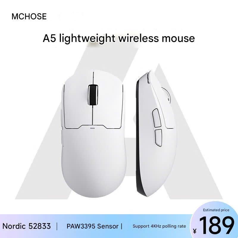 [Hỏa Tốc] Chuột Không Dây Gaming Mchose A5 Series | 3 Mode | PAW3395 -|Trọng Lượng Nhẹ | Polling Rate Lên Tới 4K