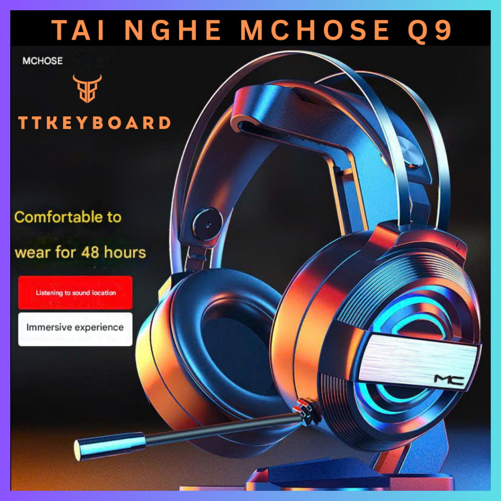 [Hỏa Tốc] Tai Nghe Chụp Tai Gaming MCHOSE Q9 Có LED Đổi Màu | Có Mic Đàm Thoại | Headphone Chơi Game Trên Laptop PC