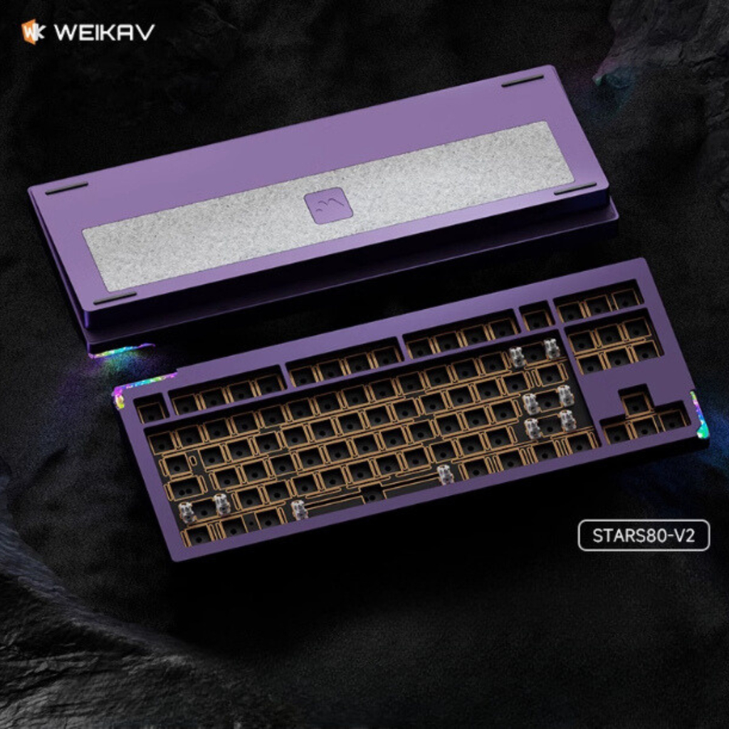 [Hỏa Tốc] Bàn Phím KIT STARS80 V2| Nhôm CNC 3 Mode | Ball Catch | Tạ Pha Lê | VIA/QMK | Mạch Xuôi | Led RGB | TTKeyboard