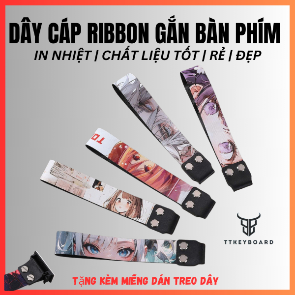 [Hỏa Tốc] Dây Treo Bàn Phím Wooting | Dây Ribbon Trang Trí Bàn Phím | Tặng Miếng Dán Treo Dây | TTKeyboard