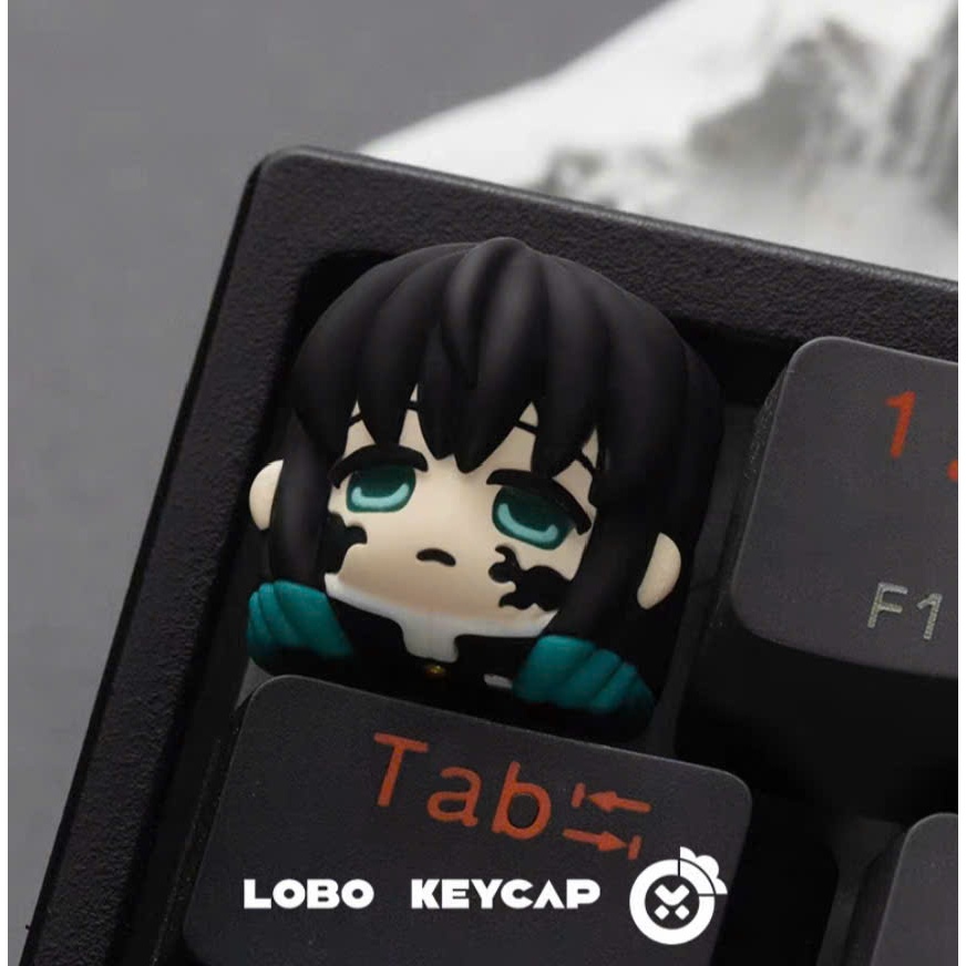 Keycap Lobo Artisan Demon Slayer Thanh Guom Diệt Quỷ| Keycap Custom Bàn Phím Cơ Chất Liệu Resin Cao Cấp