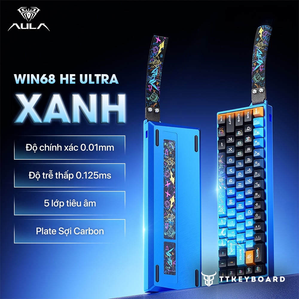 PHÍM CƠ GAMING WIN68 HE ULTRA| Nhôm CNC| Rapid Trigger 0,01 mm| 8000hz |Trục Từ| TTKeyboard