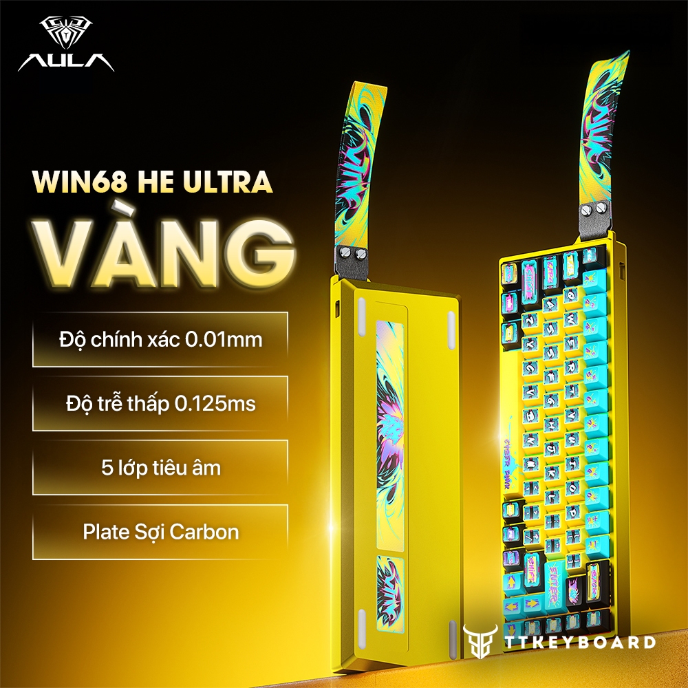 PHÍM CƠ GAMING WIN68 HE ULTRA| Nhôm CNC| Rapid Trigger 0,01 mm| 8000hz |Trục Từ| TTKeyboard