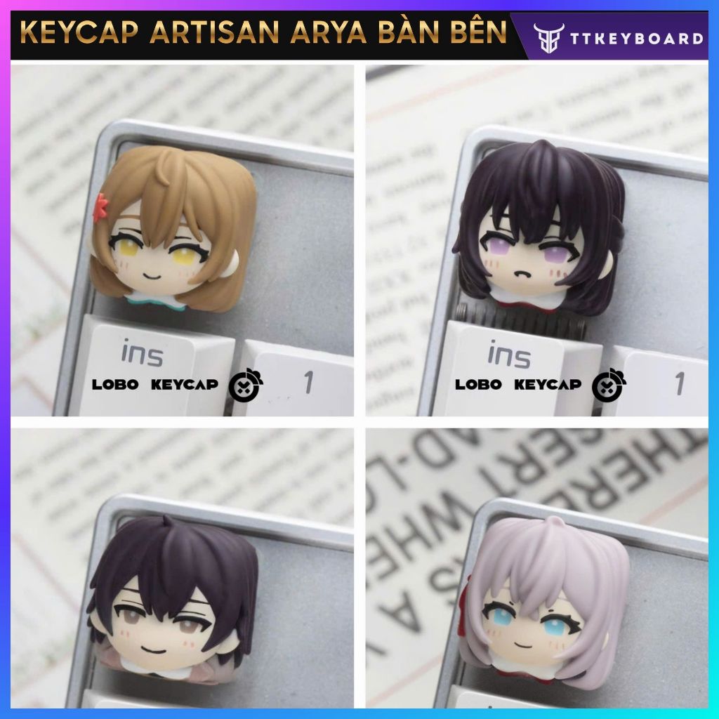 Keycap Artisan Lobo Chủ Đề Arya Bàn Bên Unit Resin 1u Trang Trí Bàn Phím Cơ Chính Hãng