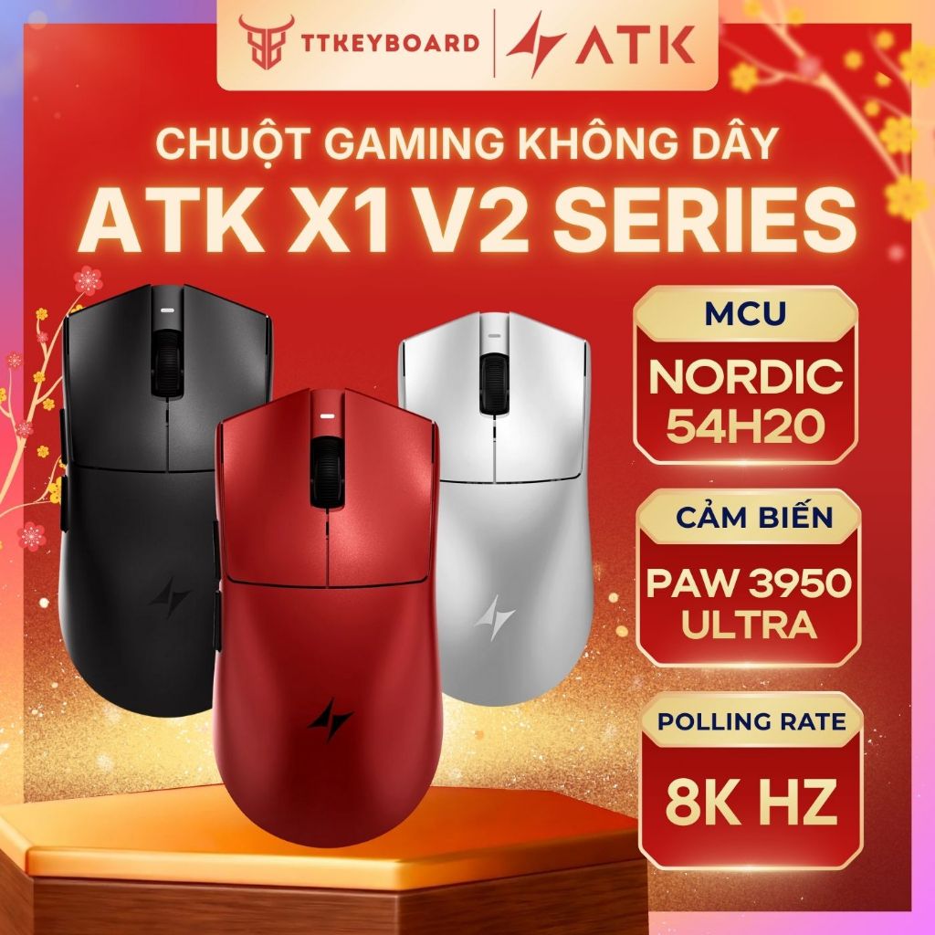 Chuột Không Dây ATK Blazing Sky X1 Ultra, X1 Promax, X1 Pro, X1, Paw3950 8K Polling Rate