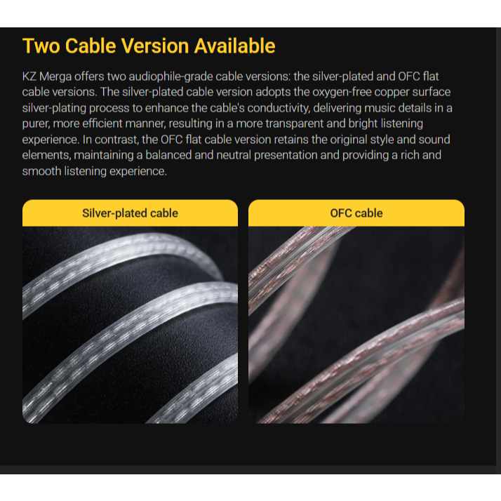 Tai Nghe Nhét Tai In Ear KZ Merga Có mic đàm thoại, màng loa Dynamic 8mm + Dynamic 10mm xử lý âm tốt