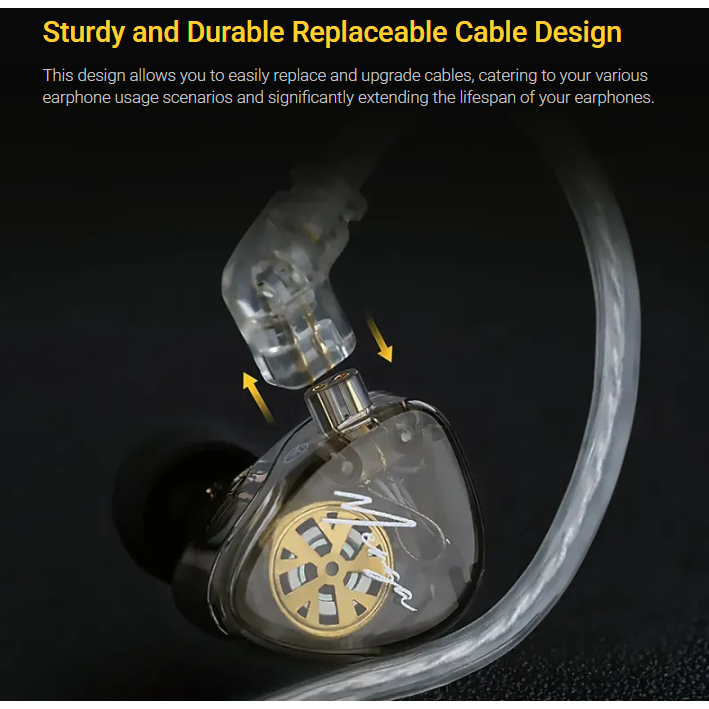 Tai Nghe Nhét Tai In Ear KZ Merga Có mic đàm thoại, màng loa Dynamic 8mm + Dynamic 10mm xử lý âm tốt