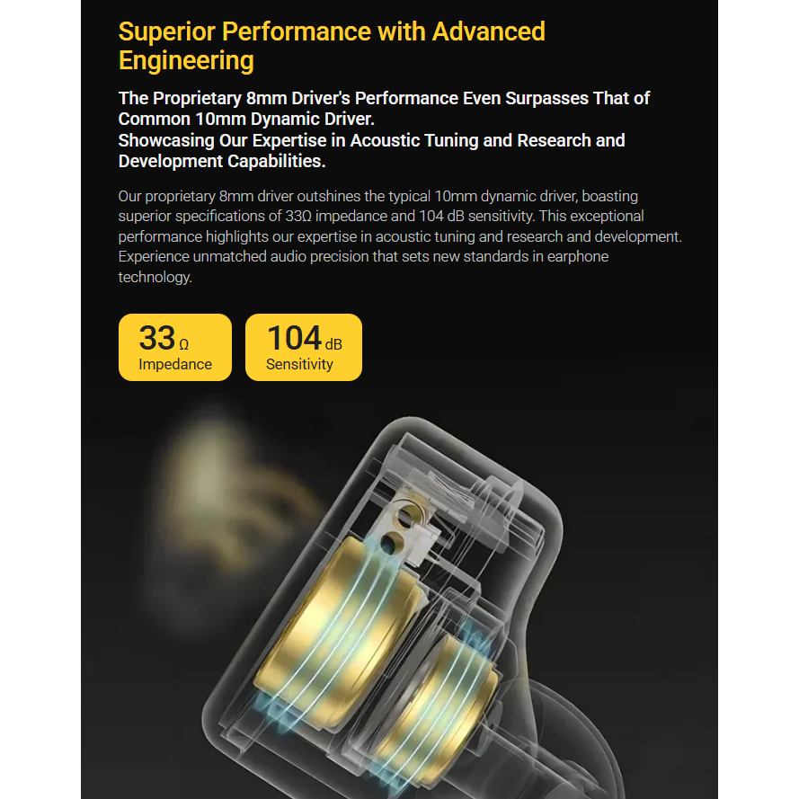 Tai Nghe Nhét Tai In Ear KZ Merga Có mic đàm thoại, màng loa Dynamic 8mm + Dynamic 10mm xử lý âm tốt