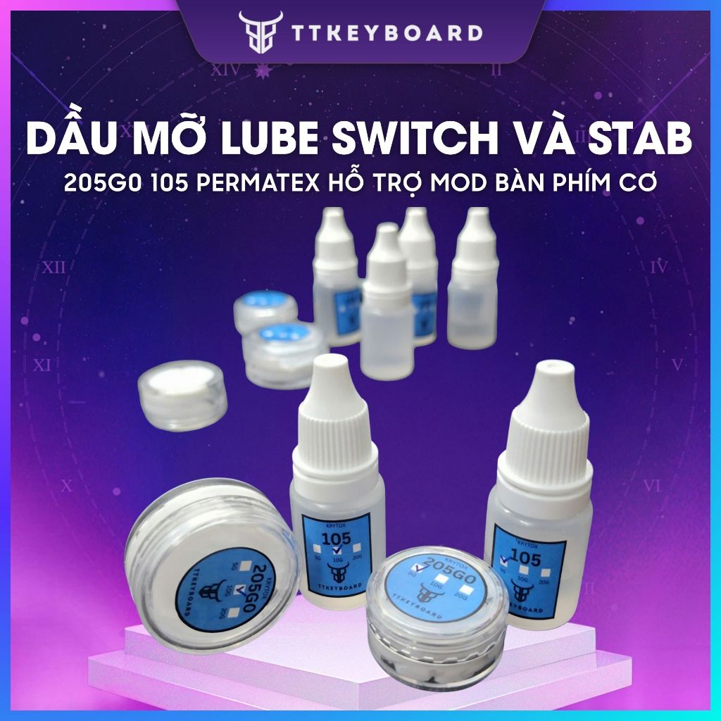 Dầu Mỡ Krytox GPL 205G0 GPL 105 Chuyên Lube Switch Và Stab Bàn phím Cơ Hỗ Trợ Mod Lube