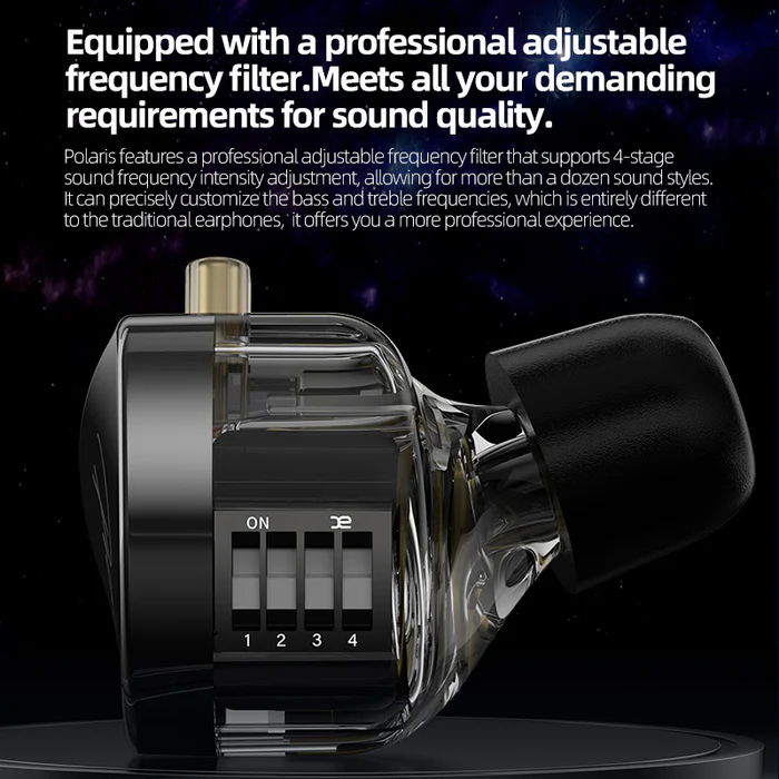 Tai Nghe IN EAR Nhét Tai CCA Polaris Dual Dynamic Driver Hifi Chống Ồn 16 Kiểu Turning Với Switch