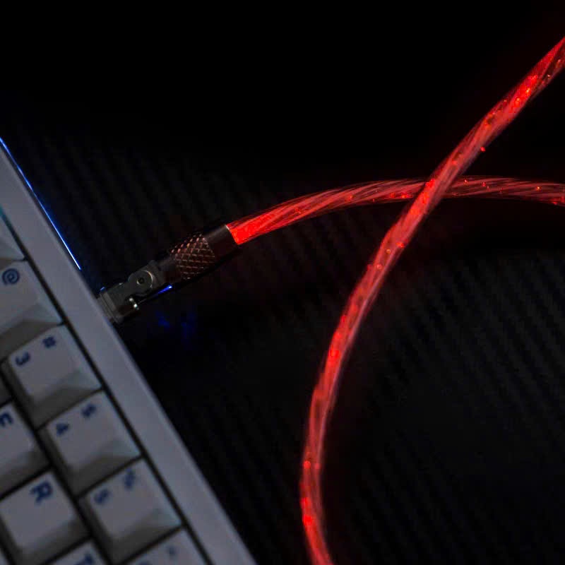 Dây Cáp Xoay 180 Độ 8K Polling Rate (USB A-C) Đa Năng Led RGB Trong Suốt Cho Thiết Bị Gear