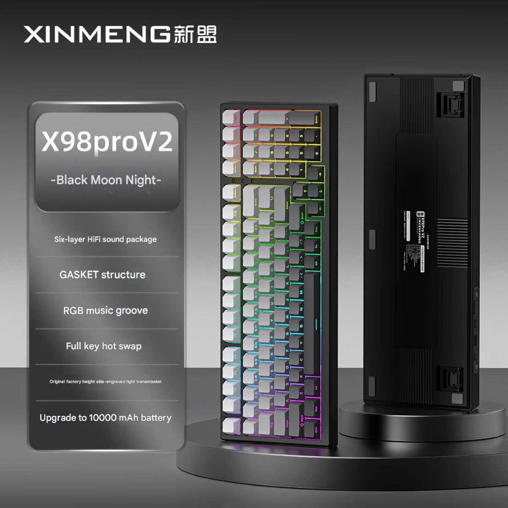 Bàn Phím Cơ Bluetooth Xinmeng X98 Pro V2 Mạch Xuôi 3 Mode Kết Nối Hotswap Led RGB
