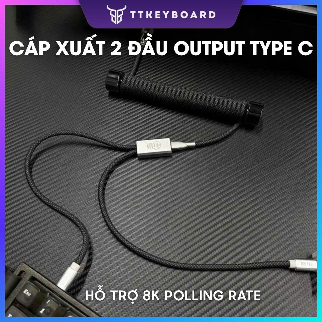Dây Cáp Xuất 2 Đầu TypeC Hỗ Trợ 8K Polling Rate Cho Thiết Bị Gear