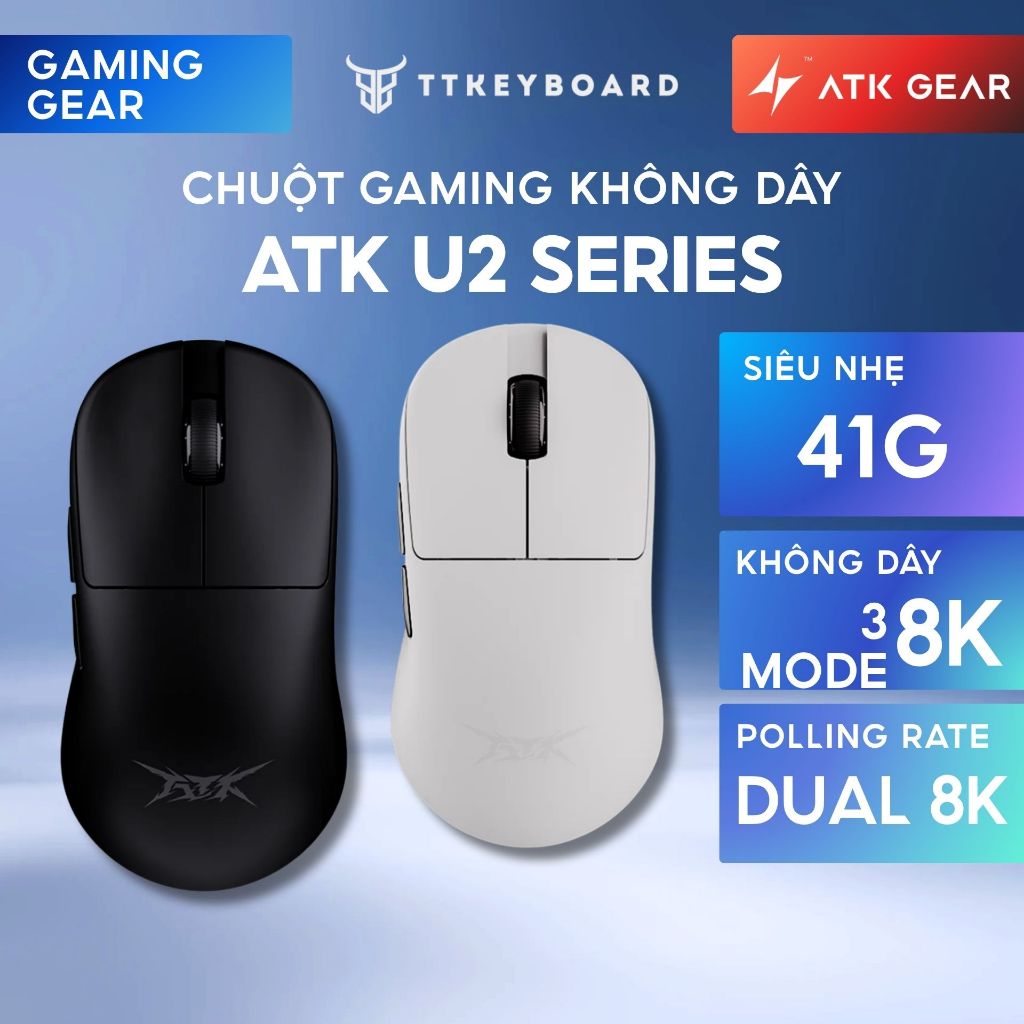Chuột Không Dây ATK U2 Series PAW3950 Ultra 8K Rate