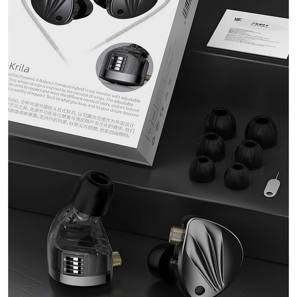 Tai Nghe KZ Krila Có Mic, Màng Loa XUN-10mm, Driver Balanced Armature 30095 Âm V-shape Ấm