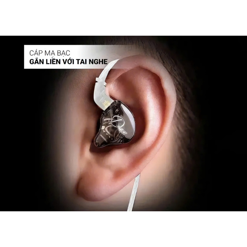 Tai Nghe IEM Có Dây KZ Dawn Trong Suốt Màng Loa Dynamic 10mm, Nam Châm NeoMidium
