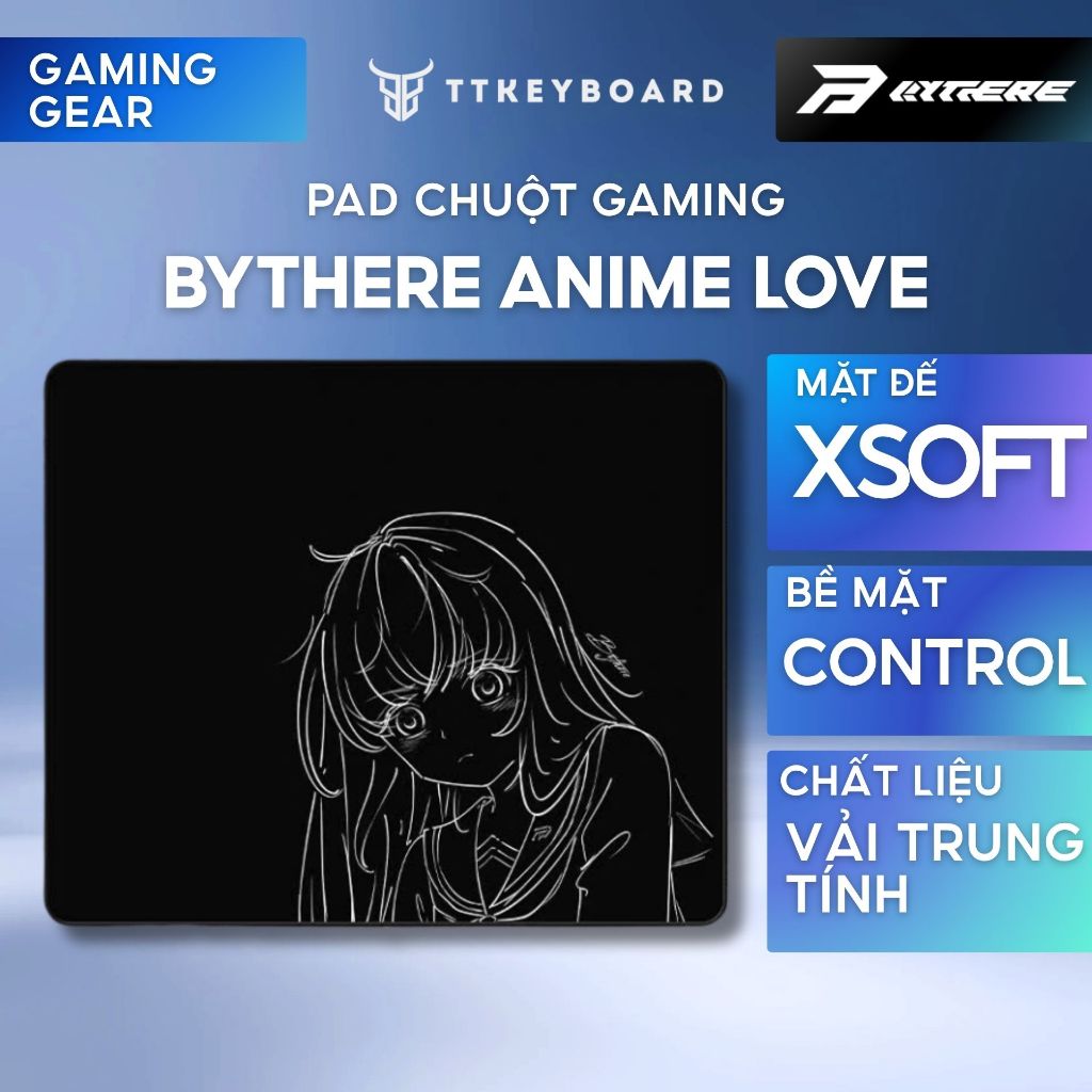 Pad Chuột Gaming Bythere Love Đế X-SOFT Bề Mặt Control Bo Viền Chìm