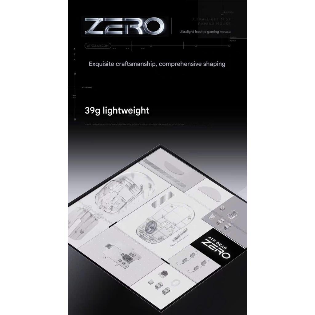 Chuột ATK Zero Gaming Không Dây Paw3950 Ultra MCU Nordic Trong Suốt Dual 8K Siêu Nhẹ 39G