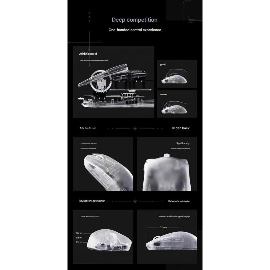 Chuột ATK Zero Gaming Không Dây Paw3950 Ultra MCU Nordic Trong Suốt Dual 8K Siêu Nhẹ 39G