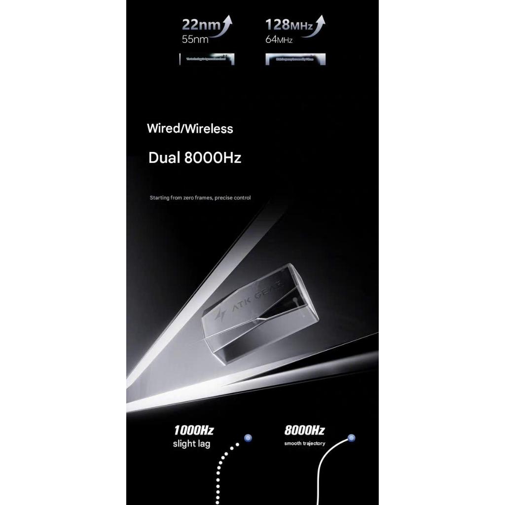 Chuột ATK Zero Gaming Không Dây Paw3950 Ultra MCU Nordic Trong Suốt Dual 8K Siêu Nhẹ 39G