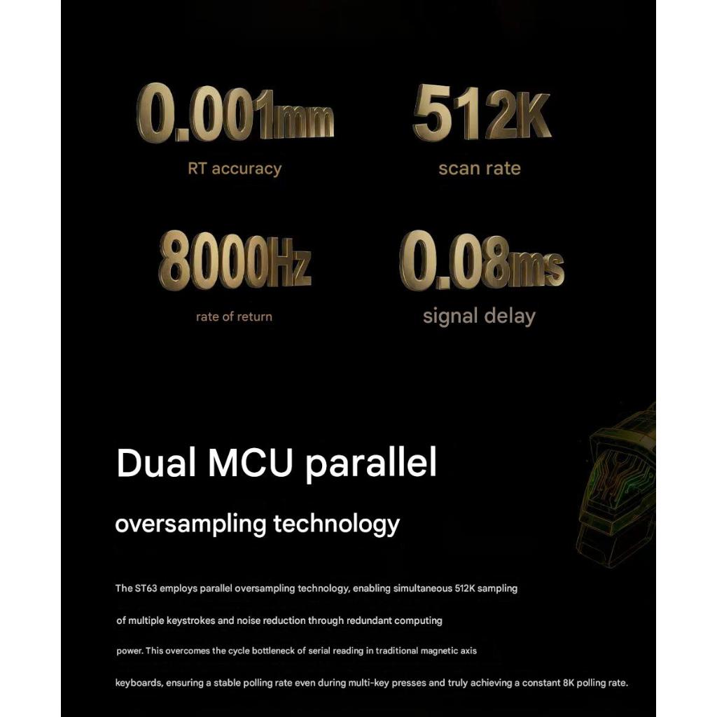 Bàn Phím Keyverse ST63 Gaming He Rapid Trigger Nhôm CNC RT 0,001mm Polling Rate 8K Mạnh Mẽ