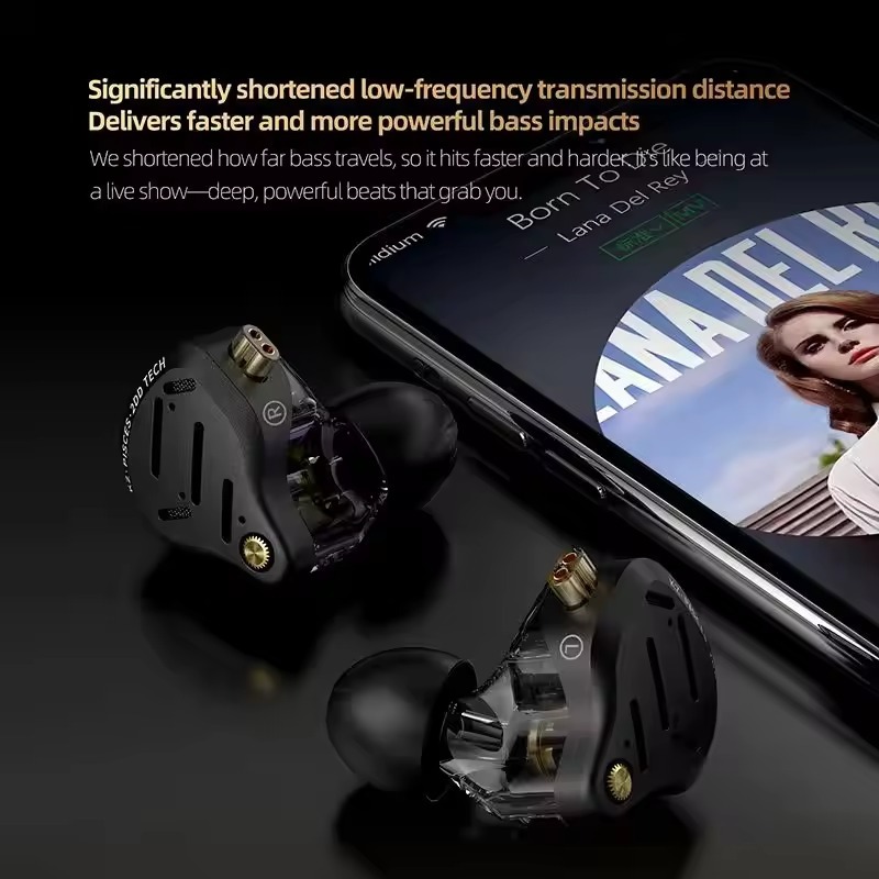 Tai Nghe Nhét Tai KZ Pisces HIFI Dual Driver Dynamic Tùy Chỉnh Âm Thanh Có Mic