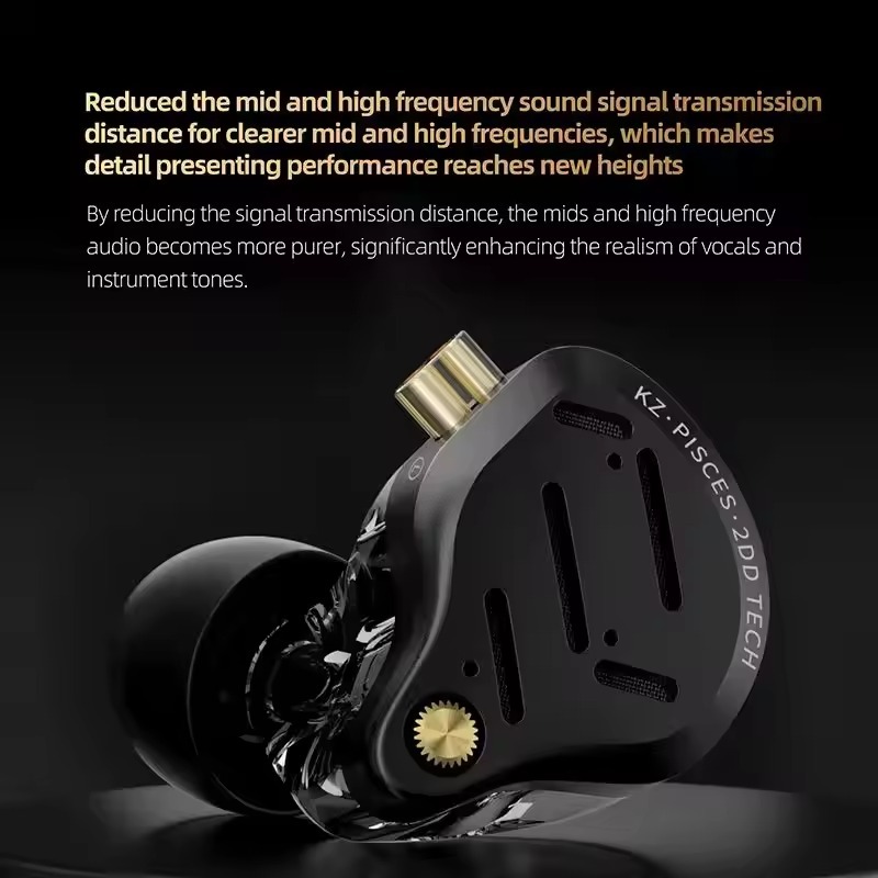 Tai Nghe Nhét Tai KZ Pisces HIFI Dual Driver Dynamic Tùy Chỉnh Âm Thanh Có Mic