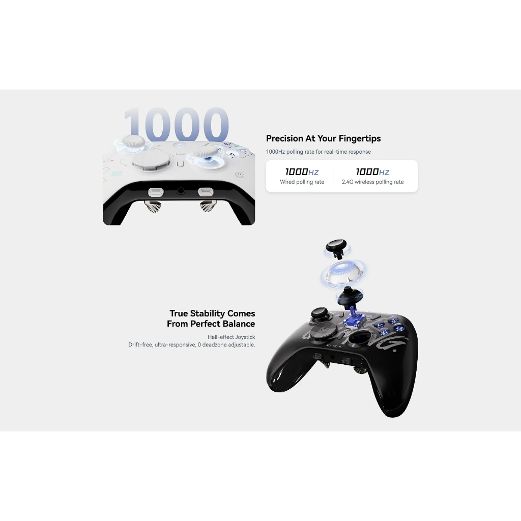 Tay Cầm chơi game Không Dây ATK AXE Series | Hall Joystick | XBOX Trigger | Dock Sạc | 3 Mode