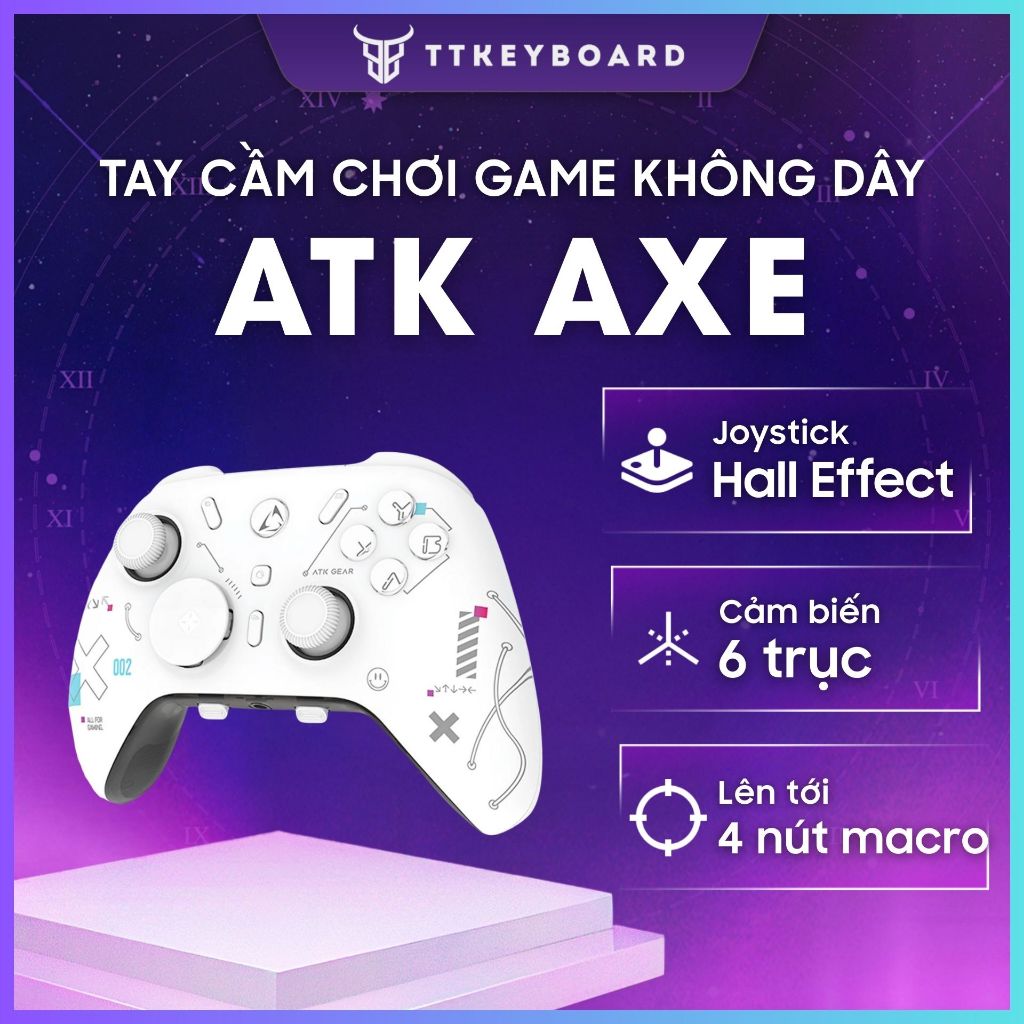 Tay Cầm chơi game Không Dây ATK AXE Series | Hall Joystick | XBOX Trigger | Dock Sạc | 3 Mode