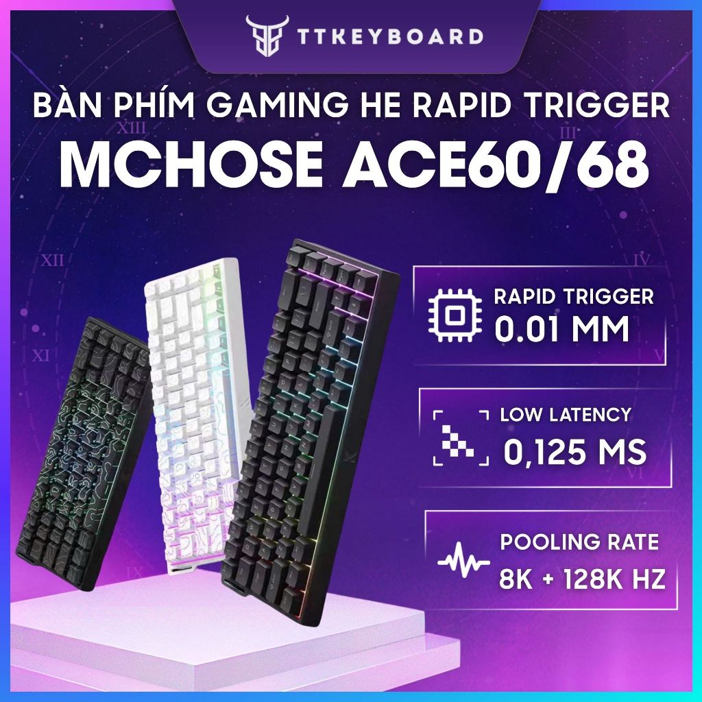 Bàn Phím Cơ Gaming Mchose Ace60 Ace68 Rapid Trigger 1000hz/8000hz
