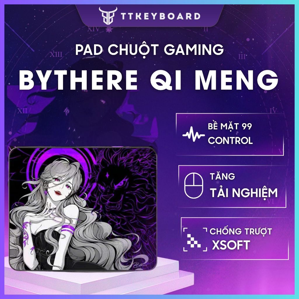 Pad Chuột Gaming Bythere Qi Meng Đế XSOFT Bề Mặt Control Bo Viền Chìm