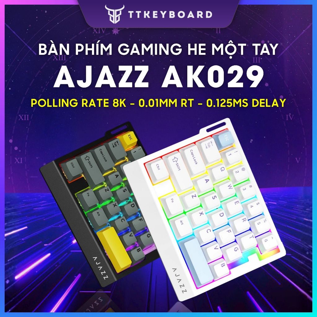 Bàn Phím Cơ Gaming AJAZZ AK029, Bàn Phím HE RapidTrigger One Hand Chuẩn Esport