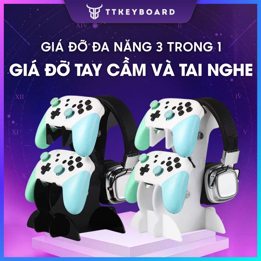 Giá Đỡ Tai Nghe, Tay Cầm Chơi Game PS4 PS5 XBOX Nhiều Tầng | Giá Đỡ Đa Năng Nhiều Thiết Bị | Trong Suốt